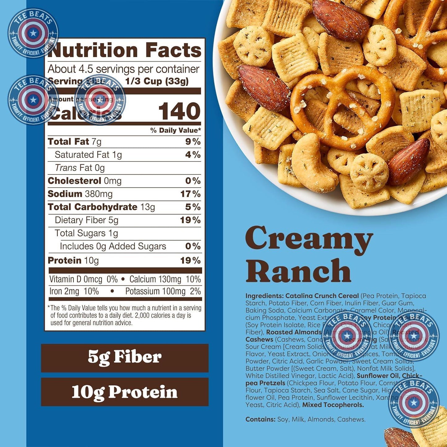 Catalina_Crunch_Protein_Snack_Mix_-_10g_Protein,_1g_Sugar_per_Serving_-_Good_Source_of_Fiber,_Keto,_Gluten_Free_-_Creamy_Ranch,_5.25_Ounce_Bag_(Pack_of_1)