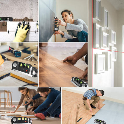 AikTryee Laser Level with 8ft Tape – Home Office and Workshop Tool for Focused DIY Project Accuracy