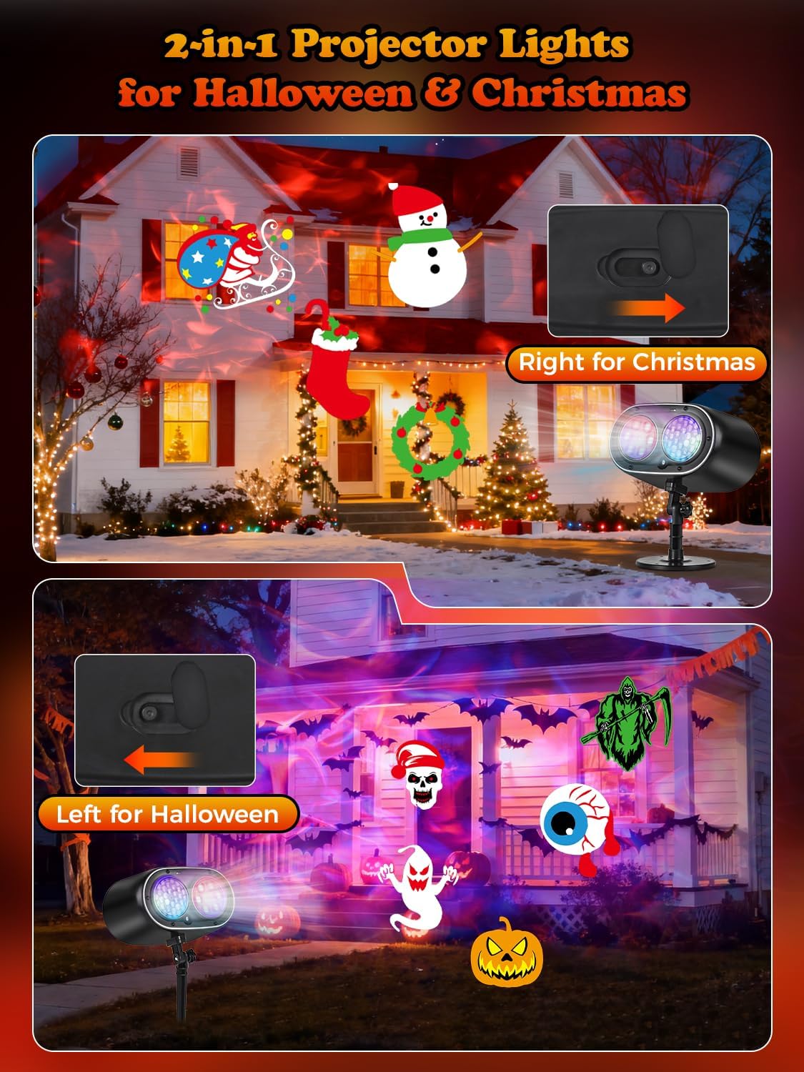 AIMENGME LED Projection Light – Camping and Backyard Ambiance, IP65 Waterproof Holiday Light Show