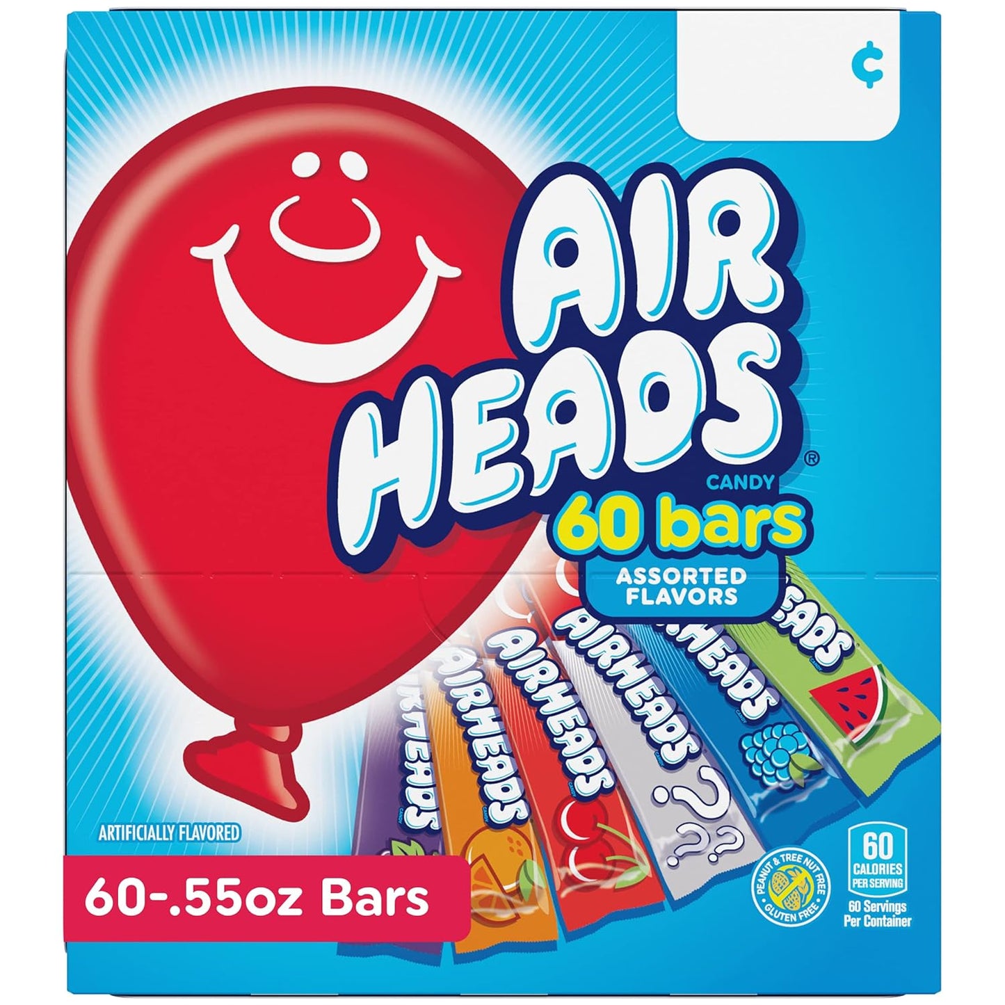 Airheads Sour Taffy Bars Bulk Pack – Worry-Free Party Favors and Halloween Bowl Candy for Nut-Free Households