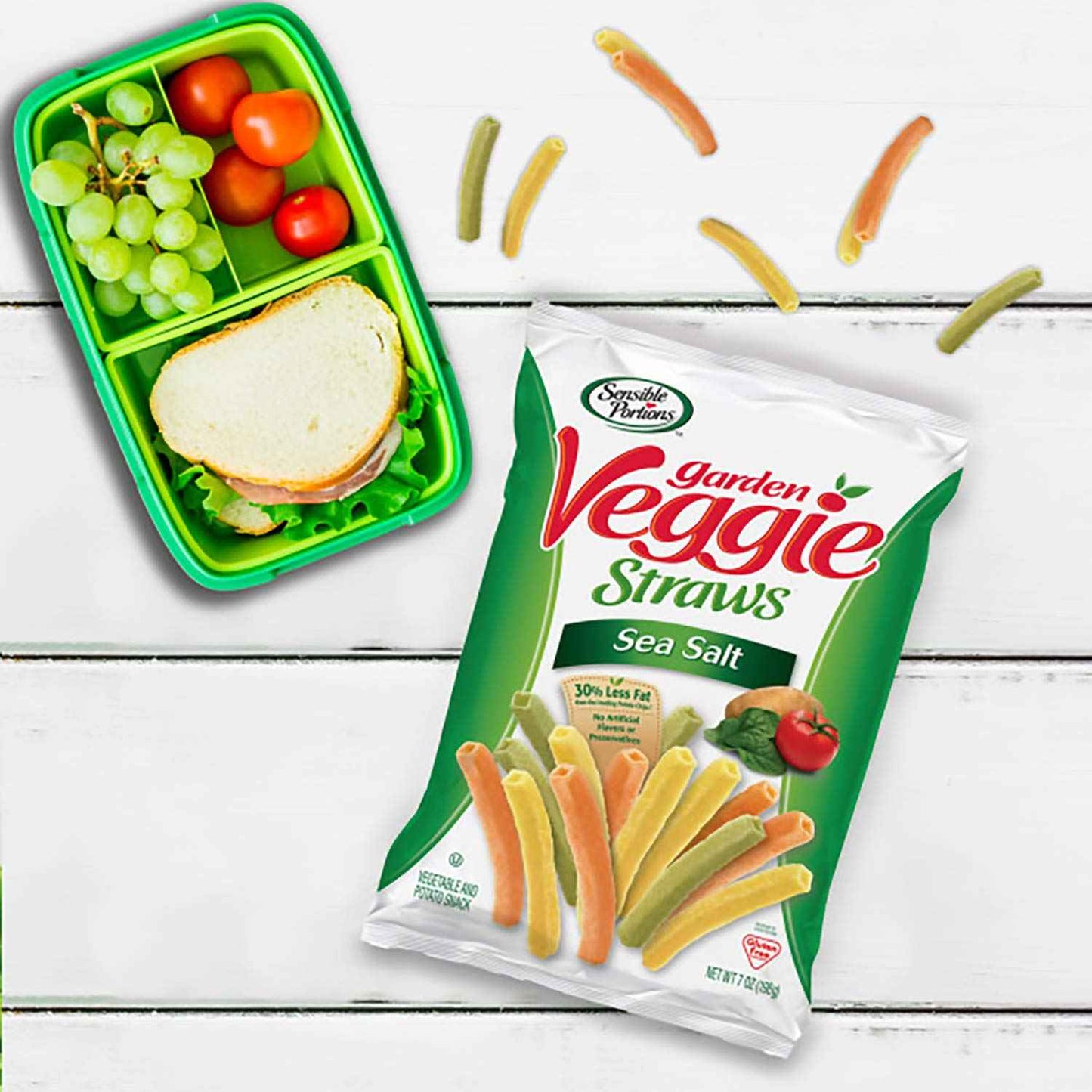Sensible Portions Garden Veggie Straws – Clean-Finger Office Snack for Desk Drawers, No Residue Crunch