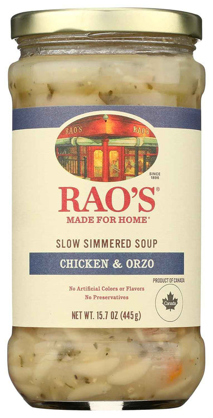 Rao's Made for Home Chicken Orzo Soup – Quick Desk Lunch for Busy Professionals, Heat-and-Serve in Minutes