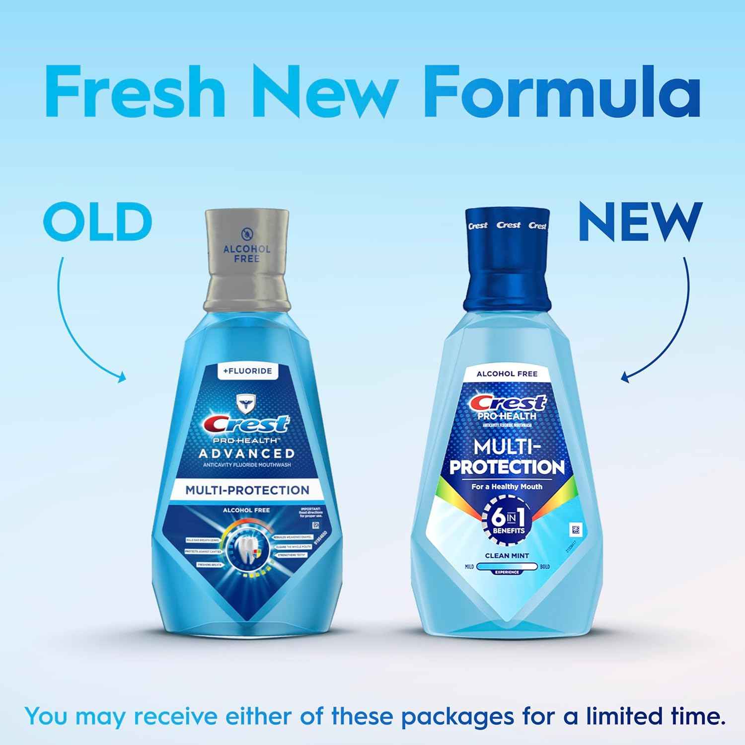 Crest Pro Health Multi-Protection Mouthwash 2 Pack – Alcohol-Free Fluoride Rinse for Daily Self-Care Ritual and Enamel Repair