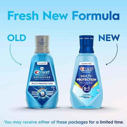 Crest Pro Health Multi-Protection Mouthwash 2 Pack – Alcohol-Free Fluoride Rinse for Daily Self-Care Ritual and Enamel Repair