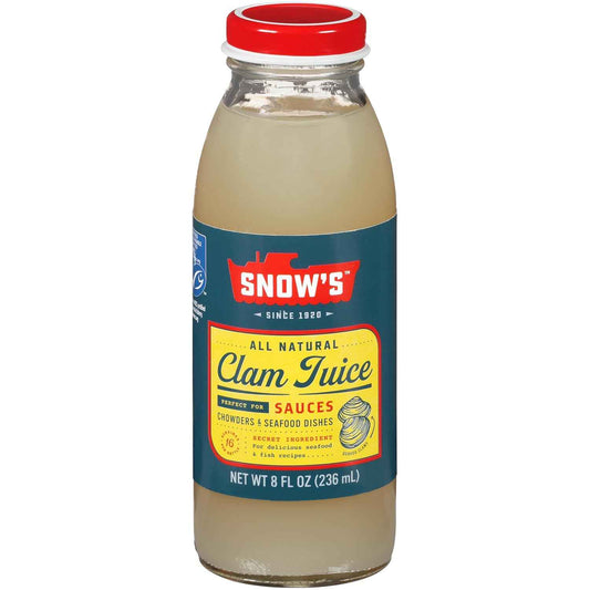 Snow's All Natural Clam Juice, 8 fl oz Bottle - Single-Ingredient Pantry Staple for Uncluttered Kitchens