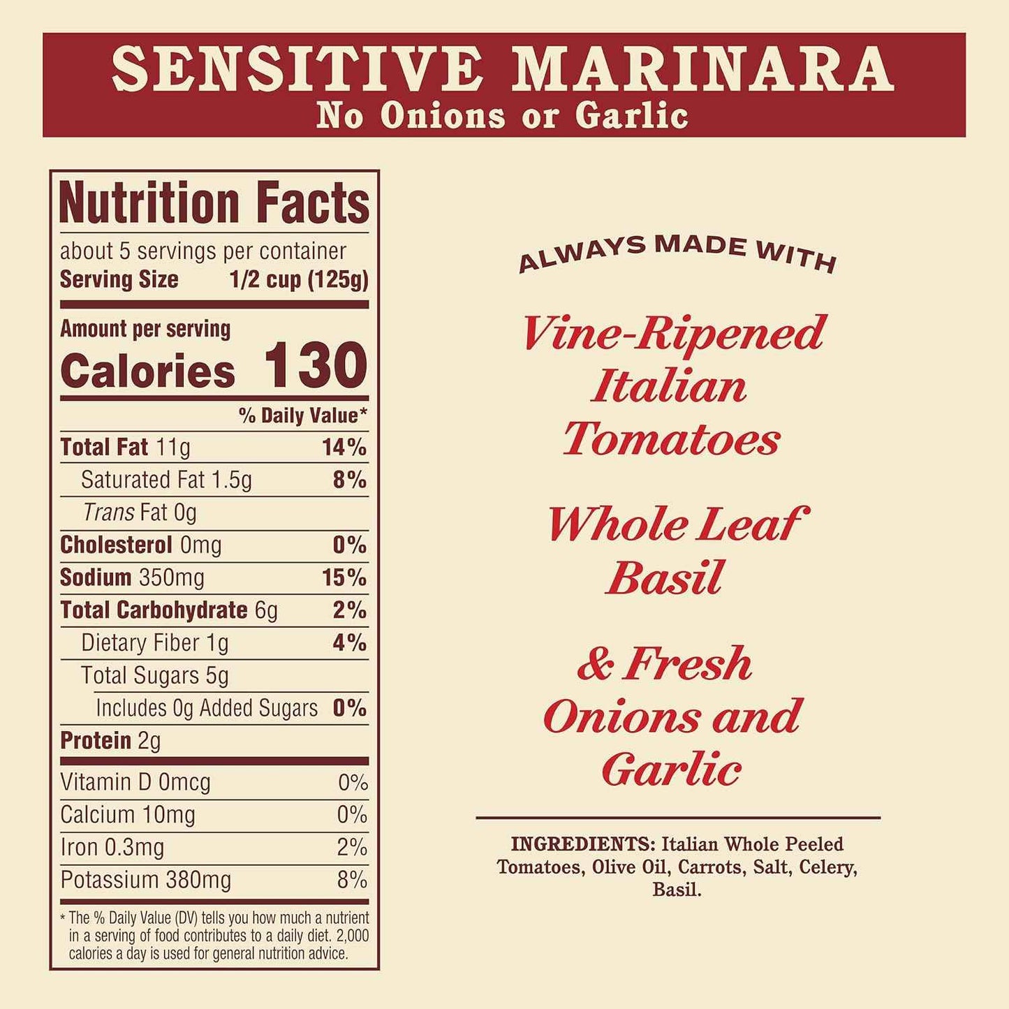 Rao's Homemade Sensitive Formula – Family-Friendly Marinara for Kid Lunch Boxes