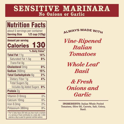 Rao's Homemade Sensitive Formula – Family-Friendly Marinara for Kid Lunch Boxes