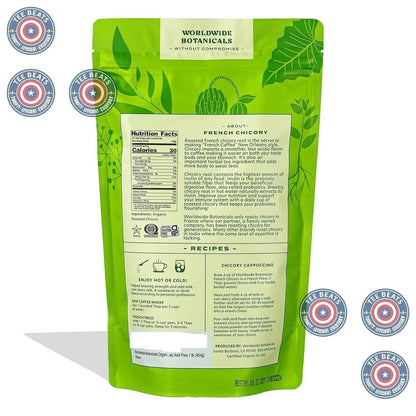Worldwide Botanicals French Chicory – Gentle Morning Coffee Alternative for Heartburn and Blood Pressure Wellness, Kosher