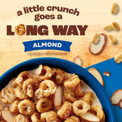 Cheerios Oat Crunch Almond Breakfast Cereal – Lunchbox Prep Pantry Cereal for Kids and Parents, 24 oz
