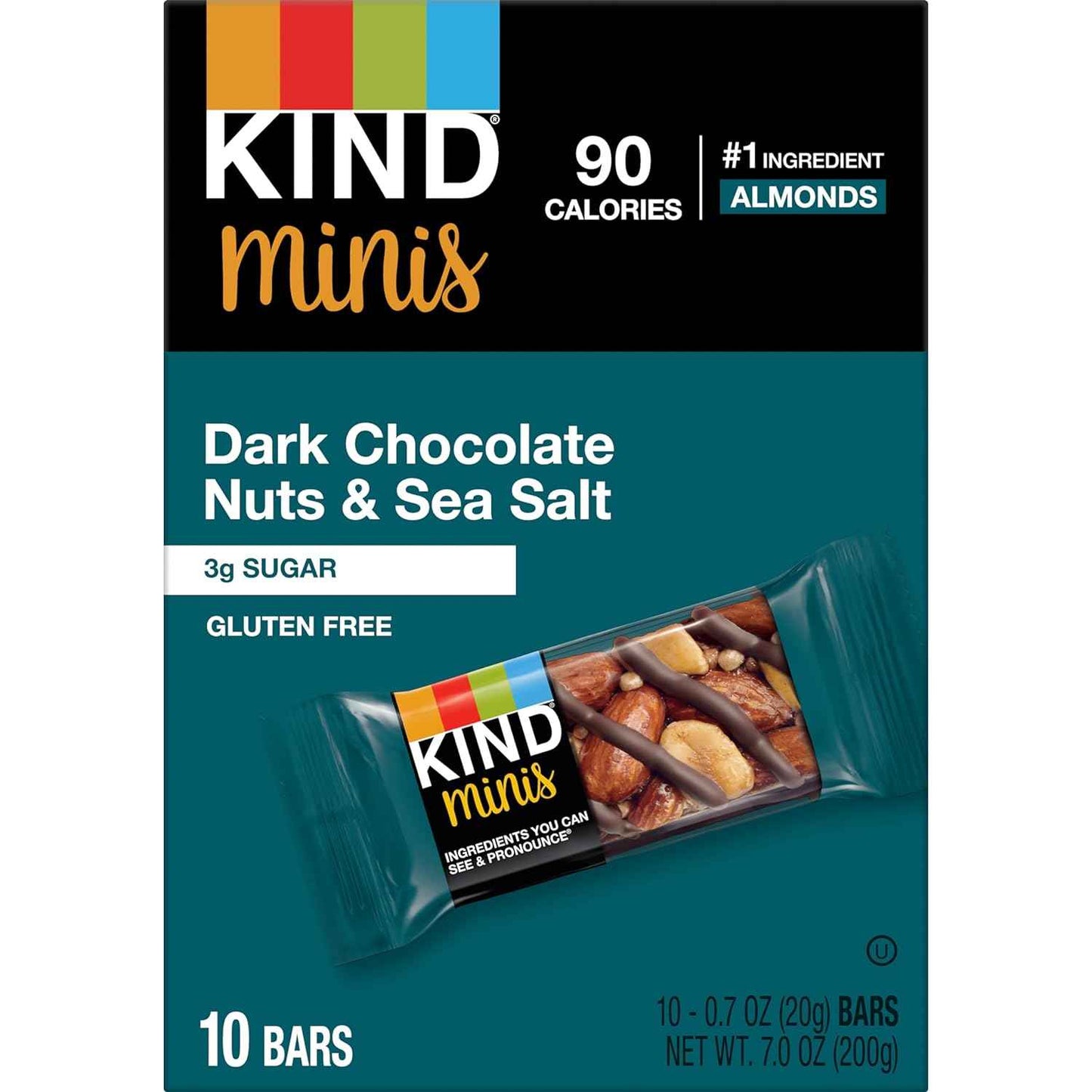 KIND Minis Dark Chocolate Nuts & Sea Salt – Office Drawer Snack for Busy Workday Focus