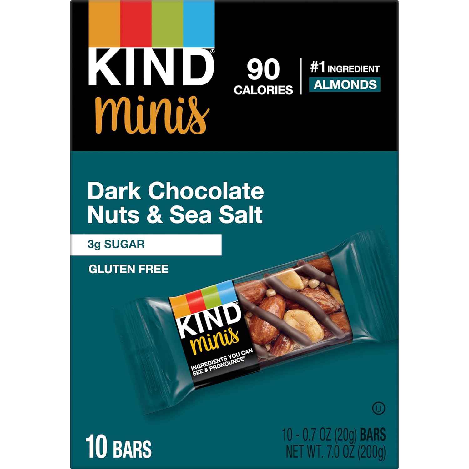 KIND Minis Dark Chocolate Nuts & Sea Salt – Office Drawer Snack for Busy Workday Focus