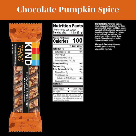 KIND THINS Chocolate Pumpkin Spice – Portable Trail Snack for Hiking, Picnics, and Fall Walks