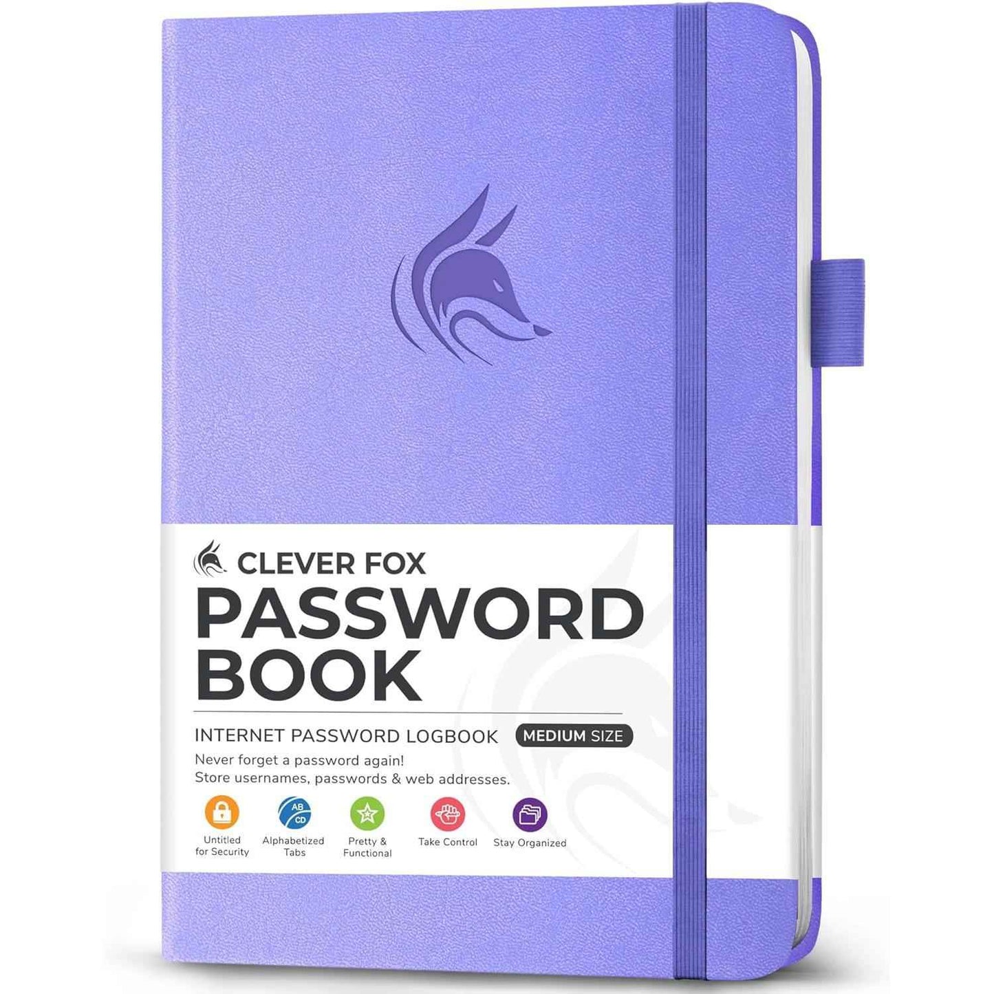 Clever Fox Password Book – Valentine's Day Gift for Him or Her, Elegant Leather Password Keeper