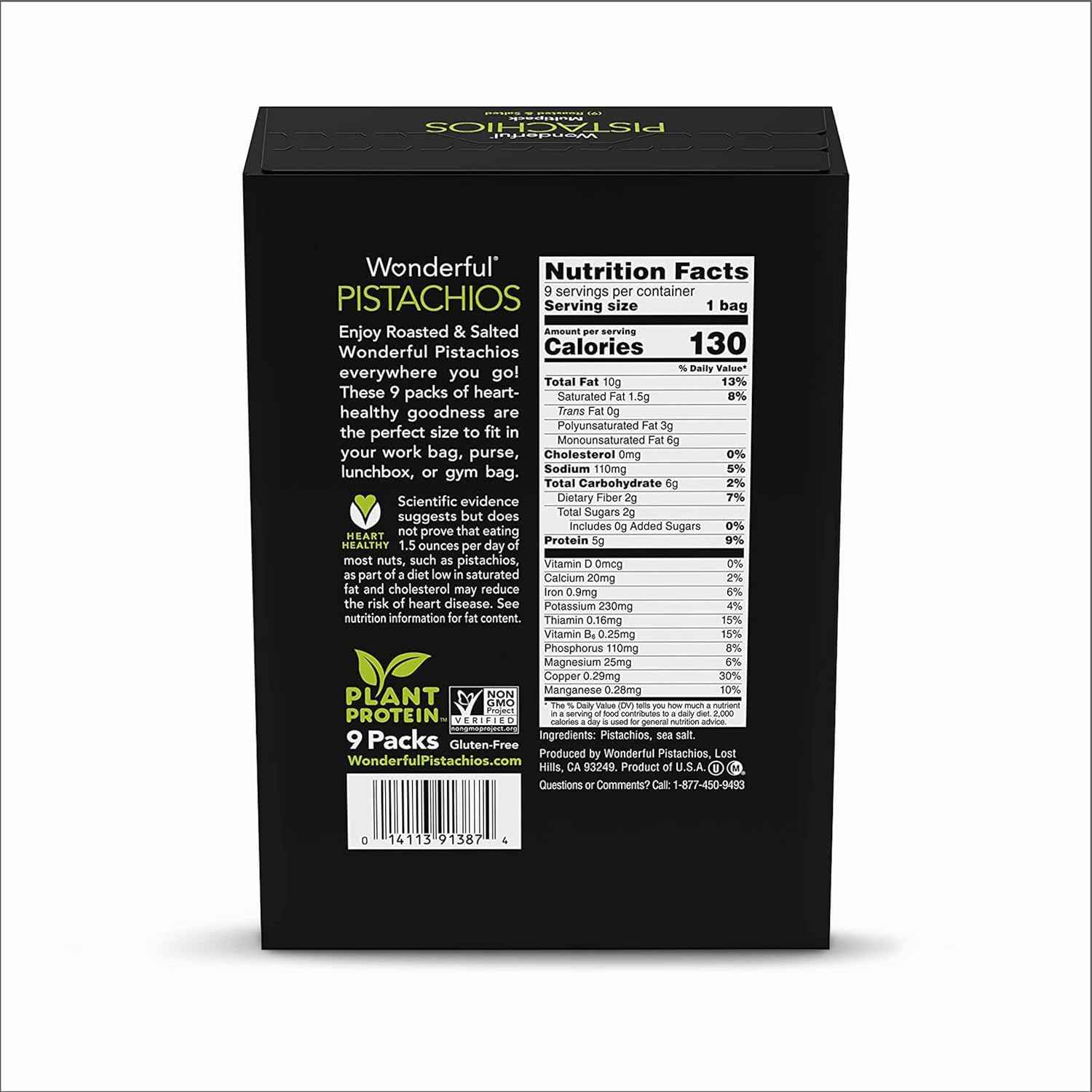 Wonderful Pistachios 14oz Resealable Salt & Pepper Bag – Thoughtful Hostess Gift for Entertaining