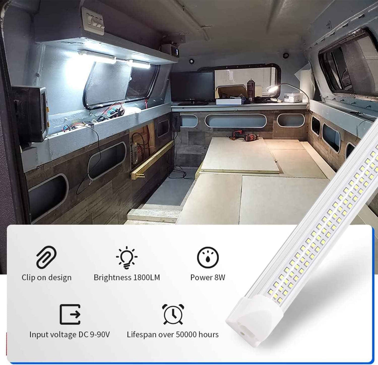 Briidea Interior LED Bar – Camping & Overlanding Task Light, 12V DC Strip for Outdoor Setups
