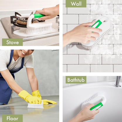 Amazer Scrub Brush 2-Pack – One Tool for Tub, Tile, Sink, and Carpet Clutter Reduction
