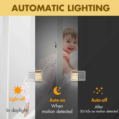 EverBrite Motion Sensor Night Lights for Clean Modern Homes, Simple Cordless LED Lighting with Uncluttered Design, 3 Pack