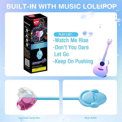 Amos Music Lollipop Candy – Guilt-Free Sugar-Free Self-Care Treat with Xylitol, Mindful Music Experience for Mindful Moments