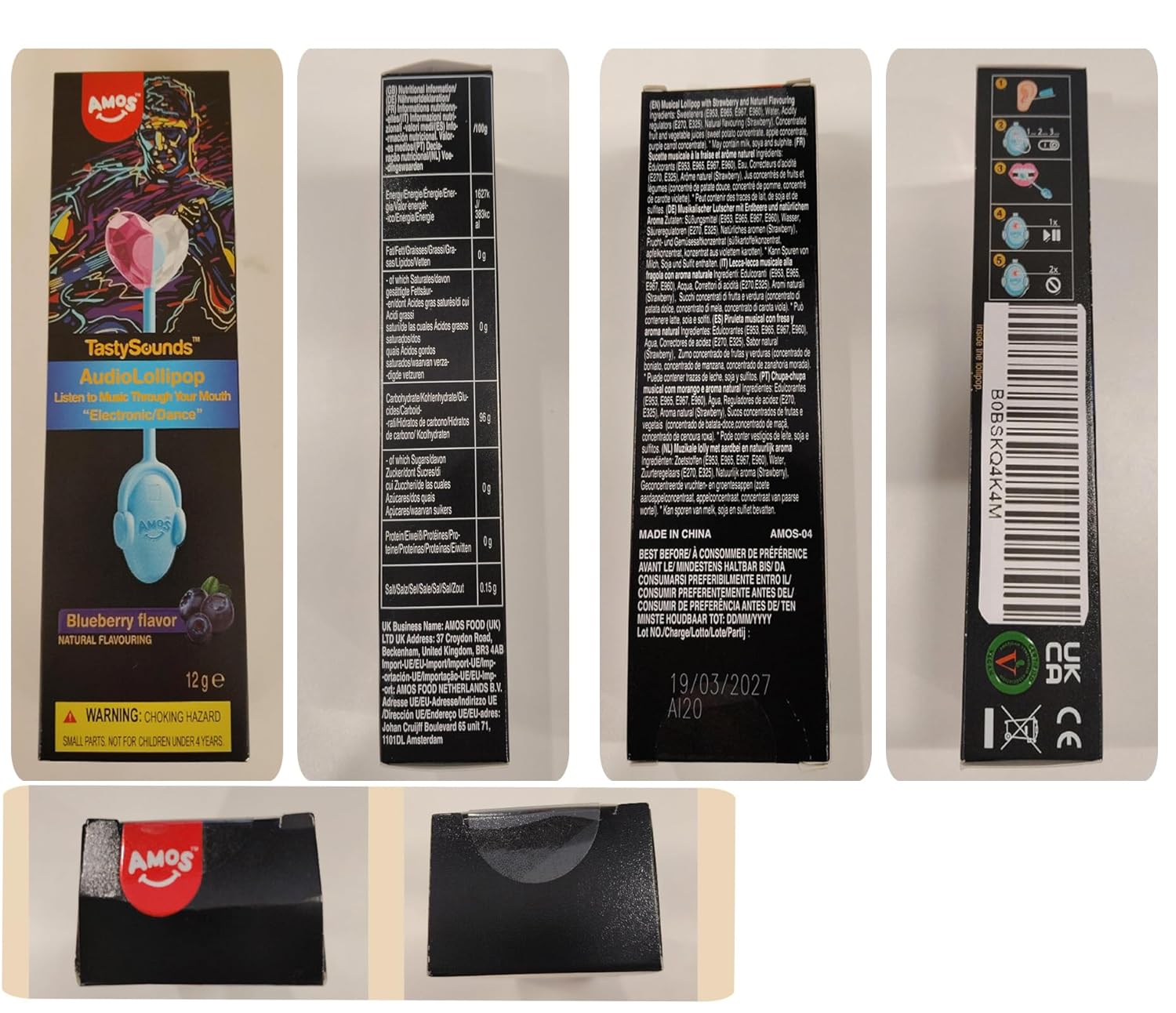 Amos Music Lollipop Candy – Guilt-Free Sugar-Free Self-Care Treat with Xylitol, Mindful Music Experience for Mindful Moments