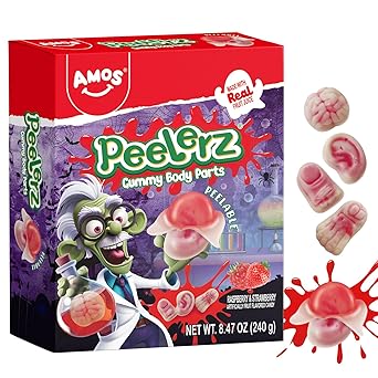 Amos Spooky Gummy Body Parts – Eye-Catching Halloween Dessert Table Decor for Living Room & Dining Room Displays