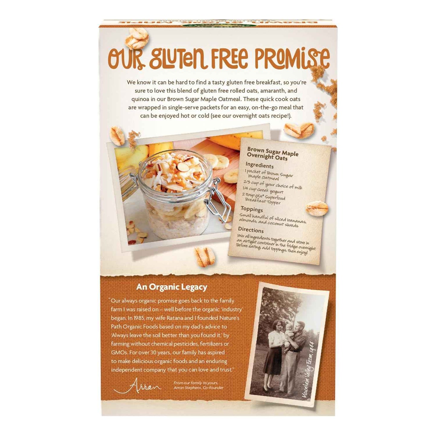 Nature's Path Organic Instant Oatmeal – Safe Gluten-Free Breakfast for Celiac Kids, Brown Sugar Maple