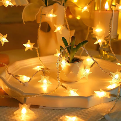 ANJAYLIA Star String Lights – Portable Patio and Balcony Decor, Battery Powered LED Glow