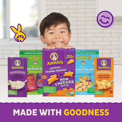 Annie's Organic Cheddar Cheesy Smiles – Fun Smile-Shaped Snack for After School and Playdates, 4 oz