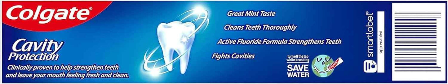 Colgate Cavity Protection Toothpaste – Daily Wellness Ritual for Enamel Care, Invigorating Mint Freshness