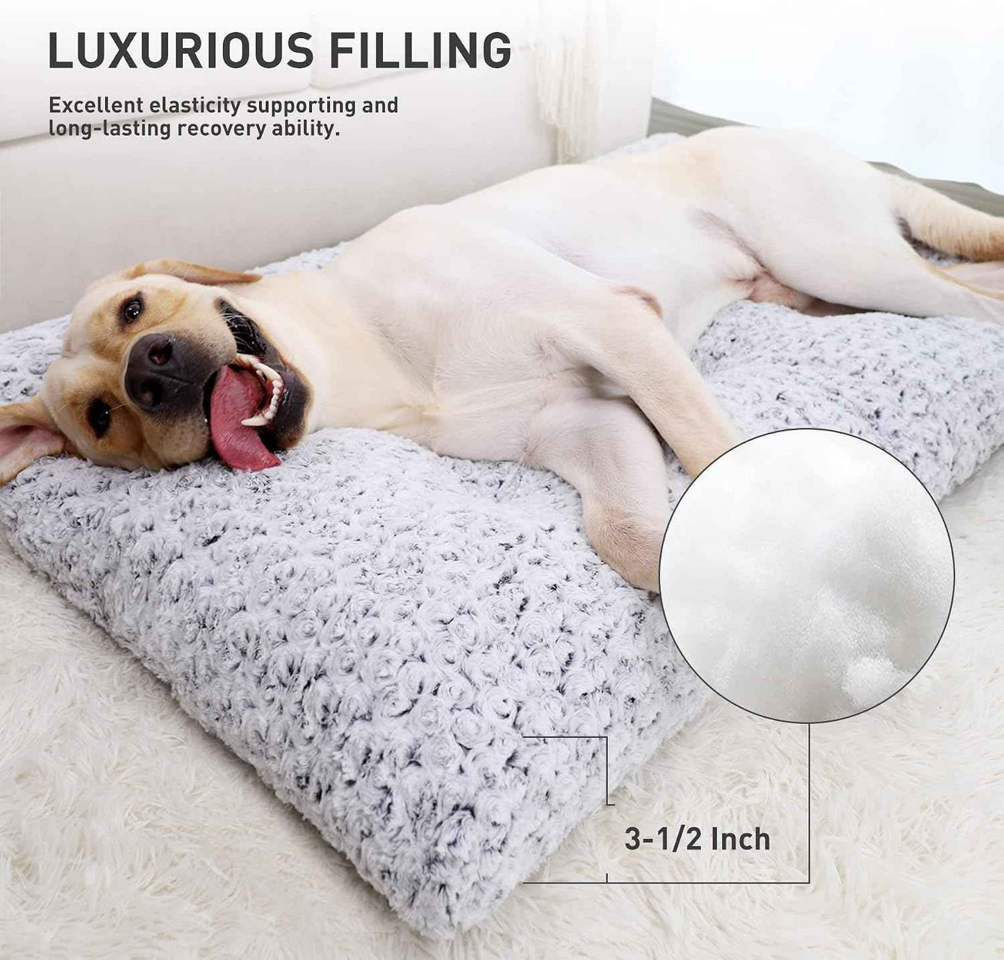 KSIIA Anti-Slip Washable Dog Crate Mat Non-Skid Secure Sleep Surface