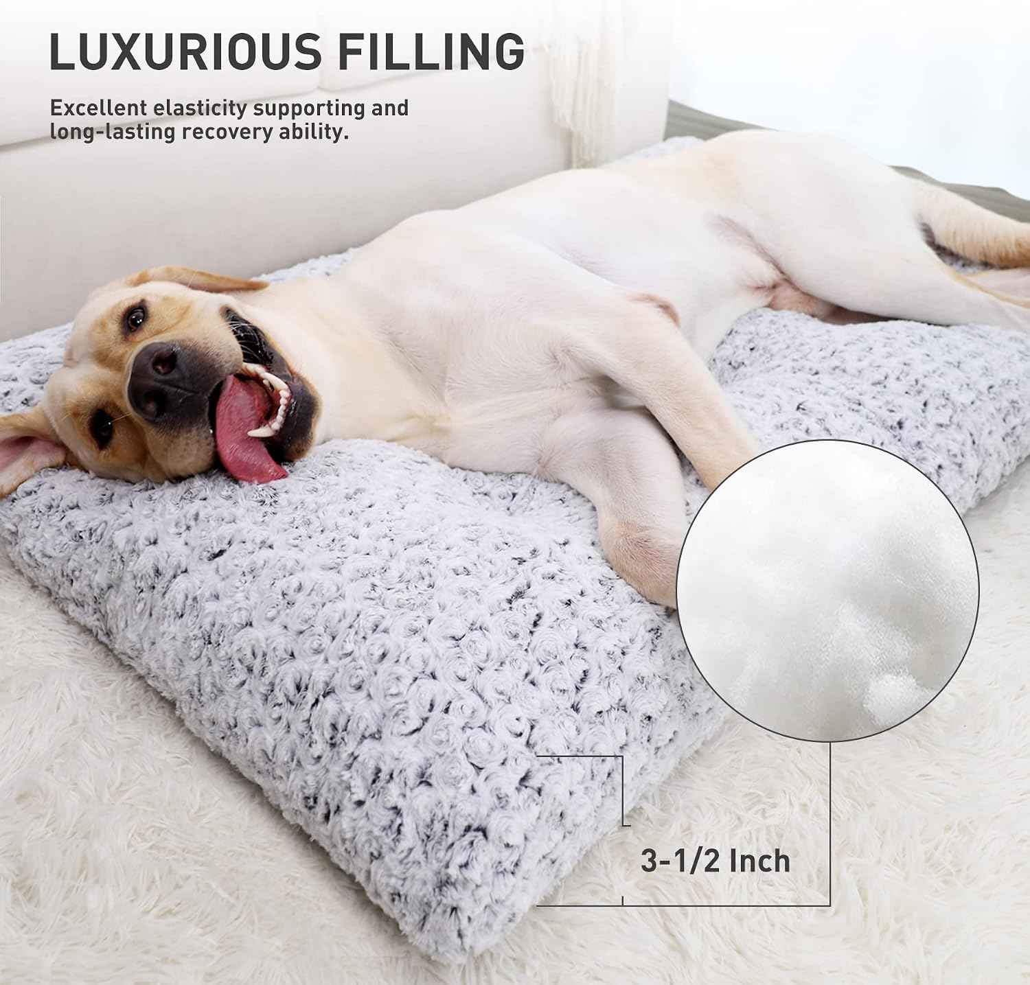 KSIIA Anti-Slip Washable Dog Crate Mat Non-Skid Secure Sleep Surface