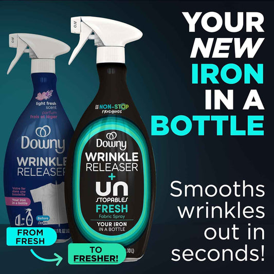 Downy Wrinkle Releaser Spray – Home Office Touch-Up for Busy Commuters, All-In-One Wrinkle and Odor Fix