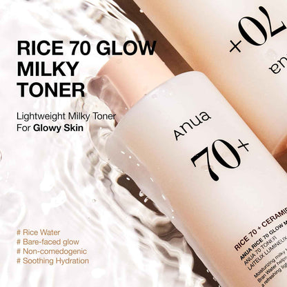 Anua Rice 70 Glow Milky Toner – Calming Evening Skincare Ritual for Radiant, Hydrated Skin