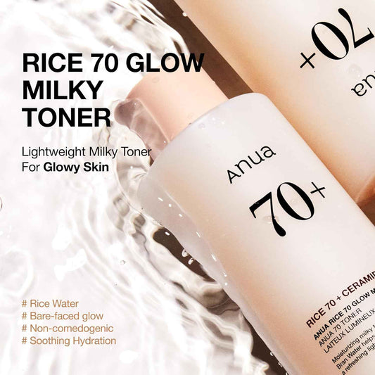 Anua Rice 70 Glow Milky Toner – Calming Evening Skincare Ritual for Radiant, Hydrated Skin