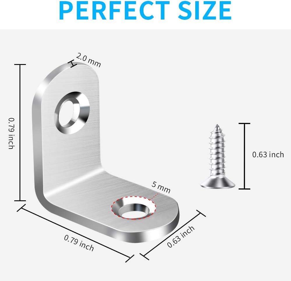 AODLANA Stainless Steel L Bracket Kit – Practical Housewarming Gift for New Homeowners, Reinforce Furniture Joints