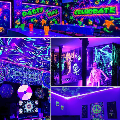 Aogiftr Black Light LED Strip – Living Room Ambient Glow for Cozy Nights, 12V Dimmable Remote Control