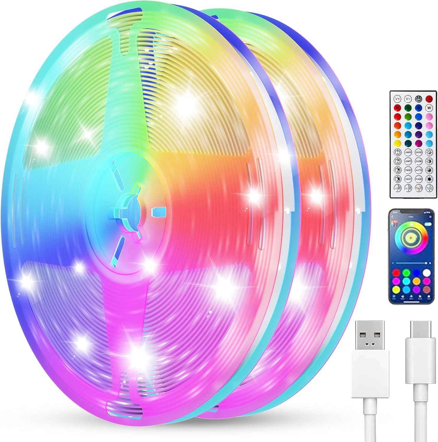 Lumify Smart LED Strip Lights 50FT – Child-Safe Cool-Touch RGB Bedroom Lighting for Girls, Nursery, and Playroom with Auto Shutoff Timer