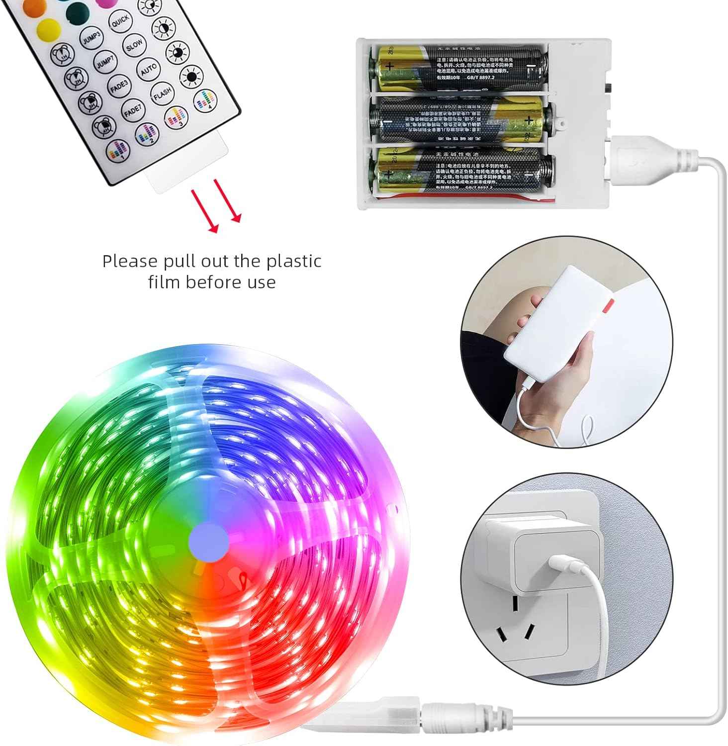 Liyokor 32.8ft Battery Powered LED Strip Lights – Portable Camping Tent Lighting, No Outlet Needed