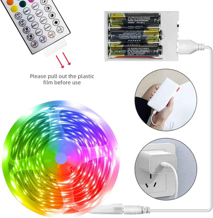 Liyokor 32.8ft Battery Powered LED Strip Lights – Portable Camping Tent Lighting, No Outlet Needed
