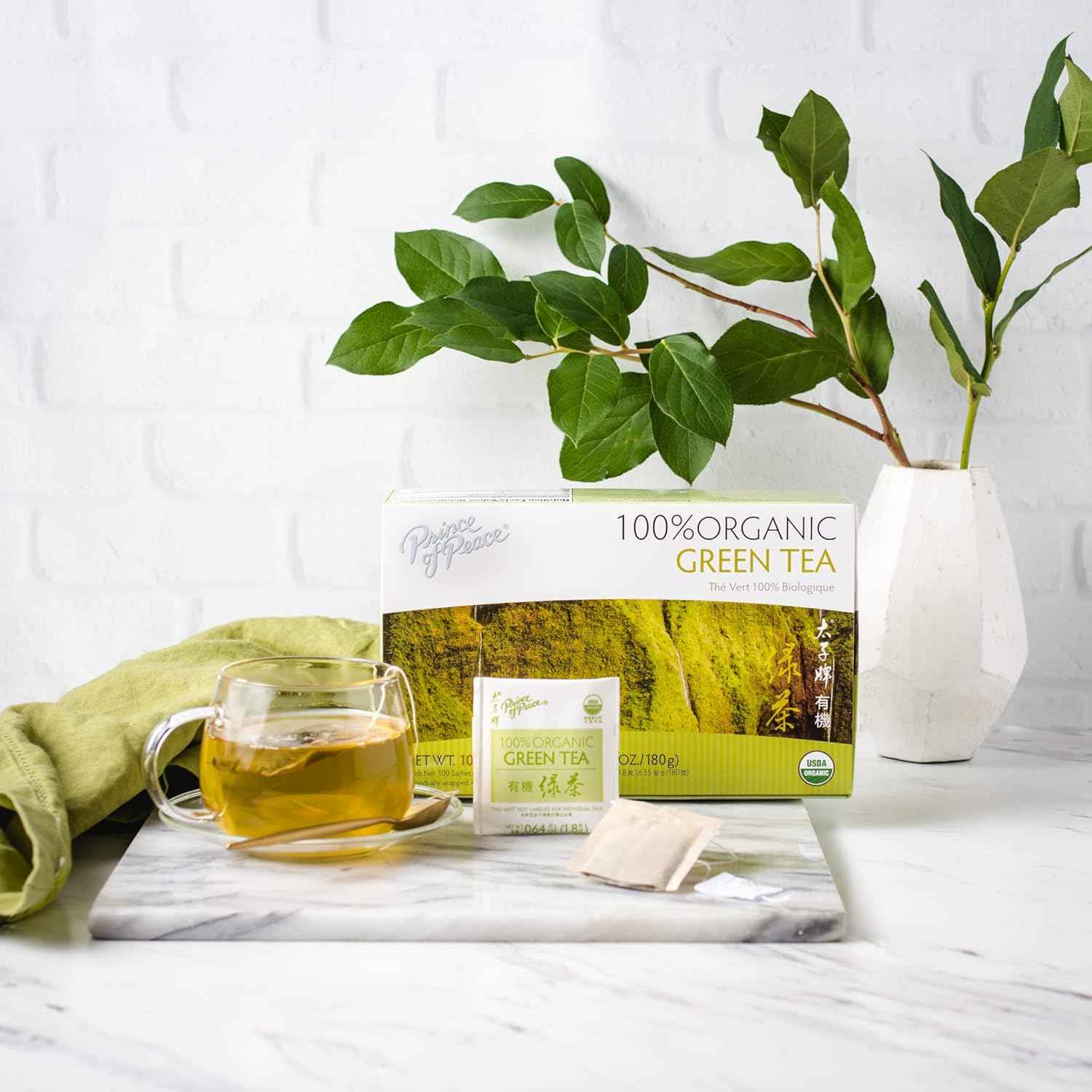Prince of Peace Organic Green Tea, 100 Tea Bags – Thoughtful Wellness Gift for Mom on Her Birthday or Mother's Day