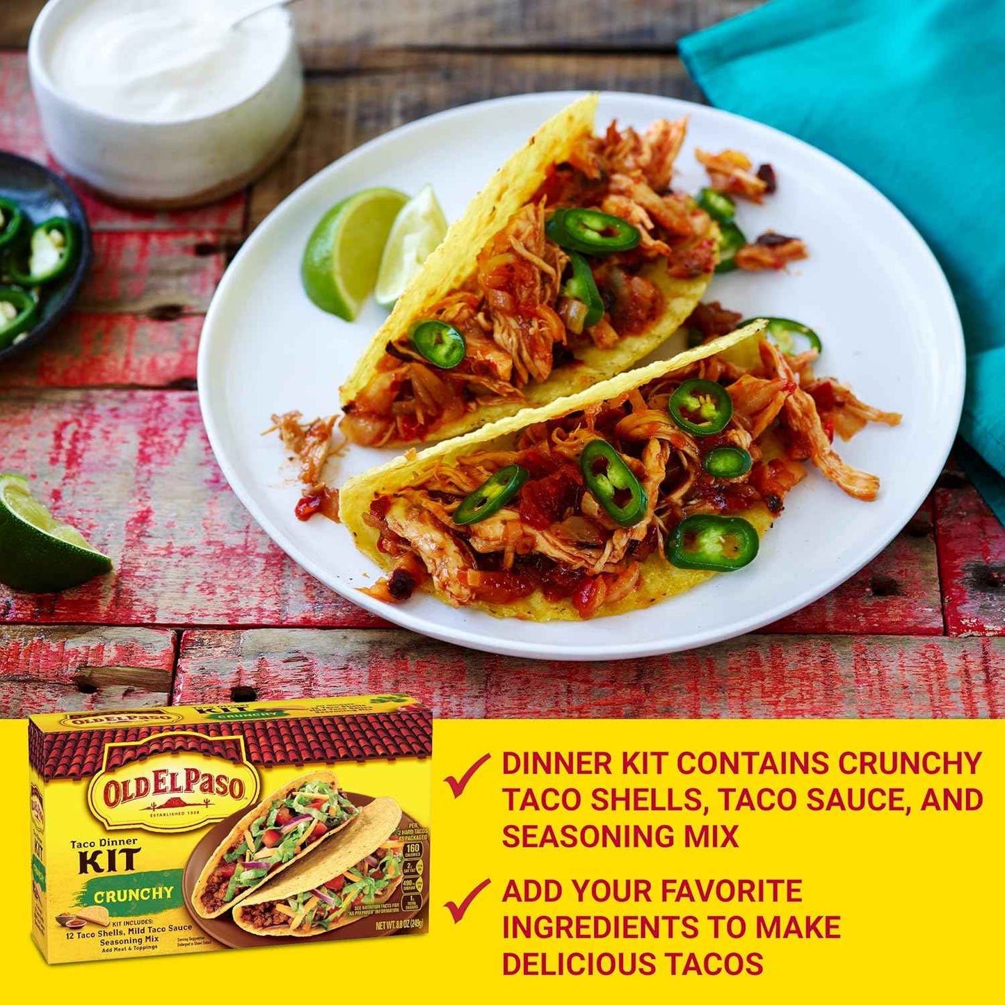 Old El Paso Taco Dinner Kit, Crunchy – Fun Housewarming Gift for New Homeowners and College Move-Ins