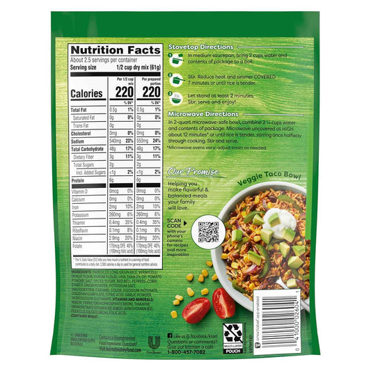 Knorr Rice Sides Taco Rice for Quick Weeknight Dinner Base, 5.4 oz Single-Serve