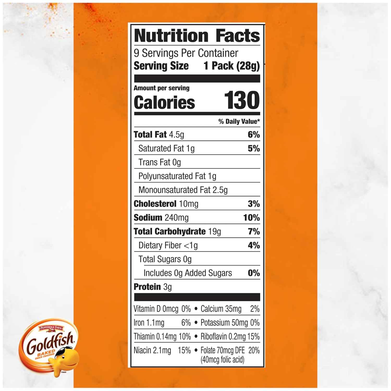 Goldfish Cheddar Cheese Crackers – Kids School Lunchbox Snack, 1 oz Single-Serve Packs, 9 Count Tray