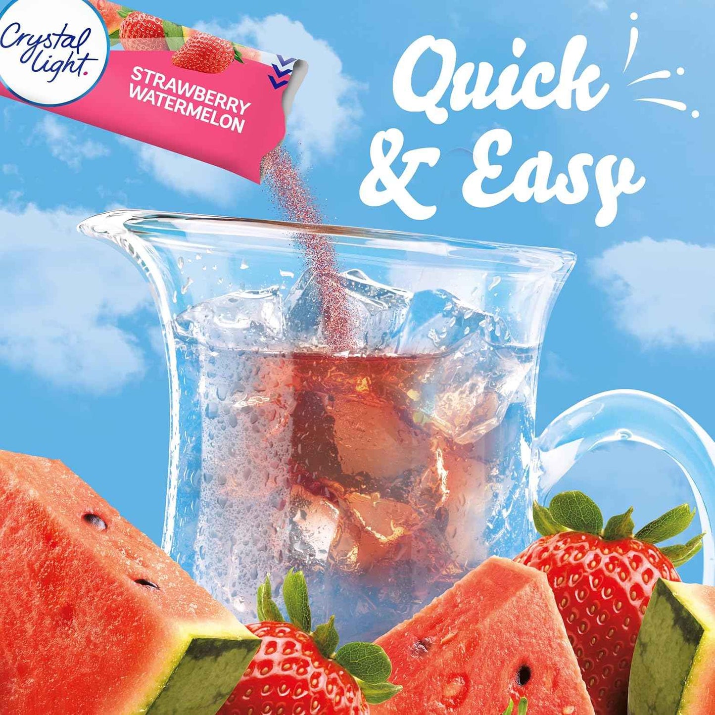 Crystal Light Strawberry Watemelon Drink Mix – Sugar-Free Pitcher Packets for Family Mealtimes