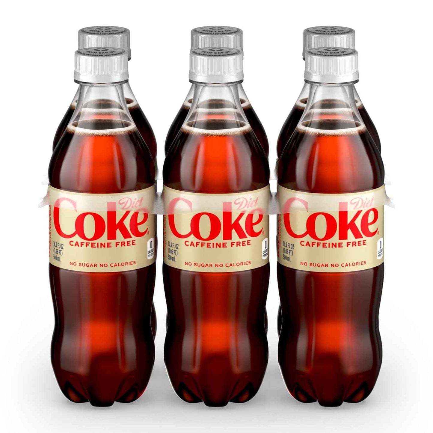 Coca-Cola Diet Coke Caffeine Free 16.9 fl oz Bottles, 6 Pack – Sugar Free Sparkling Drink for Pregnancy-Safe Evening Refreshment