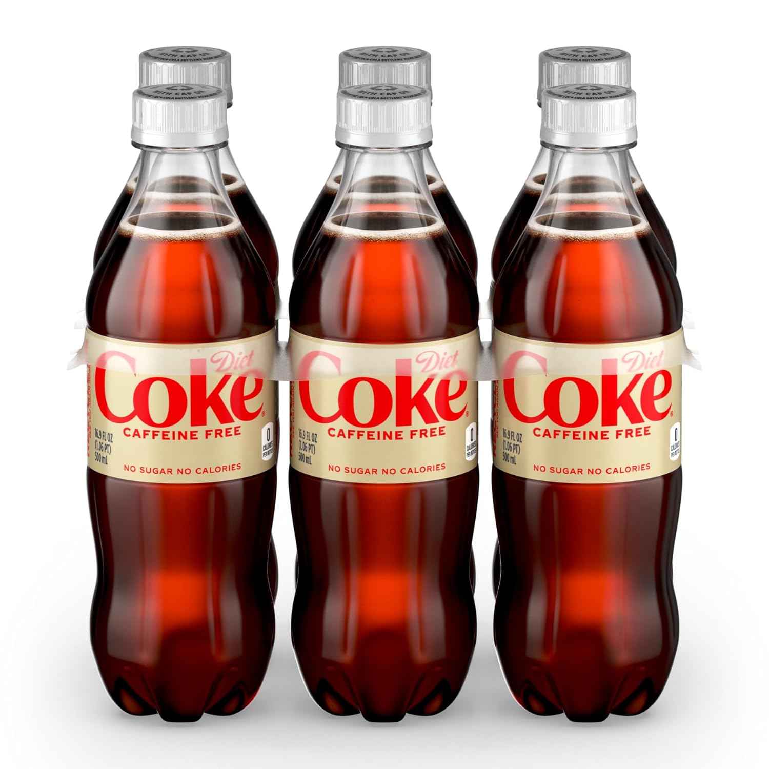 Coca-Cola Diet Coke Caffeine Free 16.9 fl oz Bottles, 6 Pack – Sugar Free Sparkling Drink for Pregnancy-Safe Evening Refreshment