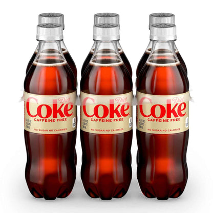 Coca-Cola Diet Coke Caffeine Free 16.9 fl oz Bottles, 6 Pack – Sugar Free Sparkling Drink for Pregnancy-Safe Evening Refreshment