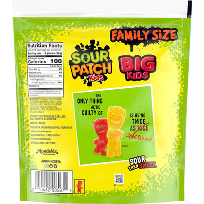 SOUR PATCH KIDS Big Kids Soft & Chewy Candy, Portable Road Trip Snack for the Car, 1.7 lb