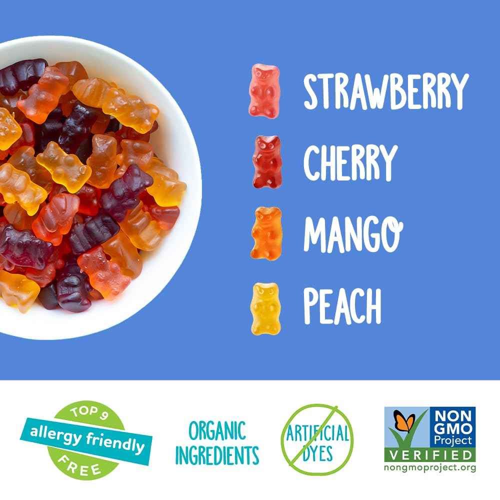 YumEarth Organic Gummy Bears – Halloween Non Candy Treat, Allergy Safe Trick or Treat Snack Packs