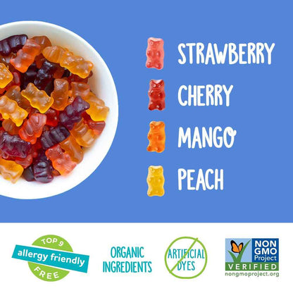 YumEarth Organic Gummy Bears – Halloween Non Candy Treat, Allergy Safe Trick or Treat Snack Packs