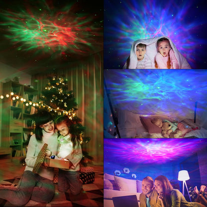 Astronaut Star Projector – Calming Bedroom Light for Kids, 8 Nebula Colors and Green Stars